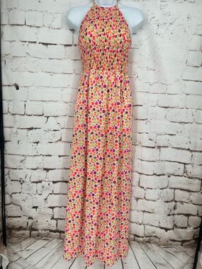 ✨VTG✨High Tide Neon Halter Maxi Dress, Size S